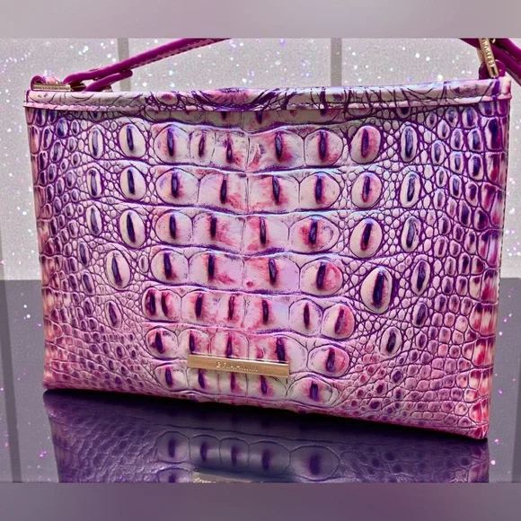 NWT Brahmin Leather Iridescent LORELEI Shoulder Bag, Purple Iris Melbourne - Picture 6 of 8